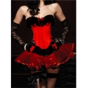 sexy red lace corset with lace skirt m1816c