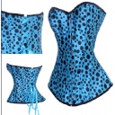 blue satin sexy corset with black dot m1849C