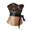 brown jacquard corset with belt m1826d