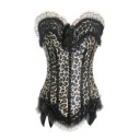 plus size sexy leopard print lace corset m1717