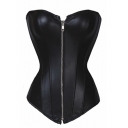 6XL Zipper front sexy leather corset m7122