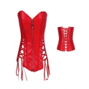top quality red leather corset m1991A