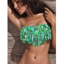 Green Tassels Strapless Bikini Bra M5291f