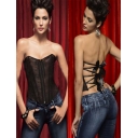 black lace corset m1220