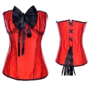 red satin sexy corset with bow decorated m1957