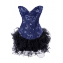 hot sale blue corset with skirt m1999