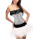 sexy white polka dot corset with bubble skirt m1808d
