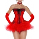 red newest corset with bubble skirt m1807D