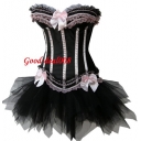 Sexy satin corset with skirt M1700