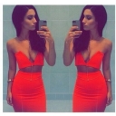 Sexy Red Two Piece Bodycon Dress M3894a