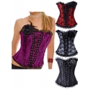 Lady satin embroidered lace corset M1589