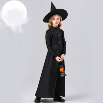 Halloween Witch Black Gauze Children's Costume Witch Cosplay Costume YM5616