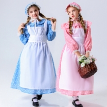 Halloween Cute Girl Long Sleeve Dress Wonderland Alice Lolita Costume YM5602