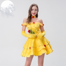 Sexy Snow White Fairy Tale Belle Princess Dress Drama Stage Costume YM8722