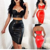 Two piece Leather Dress M7308