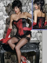 plus size sexy lace and satin corset M1609