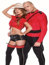 Sexy Red Men Cop Costume M4439