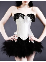 sexy white lace corset with bubble skirt m1813c