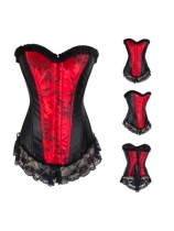 Sexy Lace Design Red Corset M1287