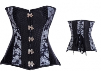 tight black satin corset m1956
