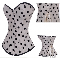 white satin corset with black dot m1849A