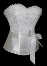 white jacquard corset with belt m1826a