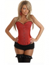 sexy red arabesquitic corset with ruffle panty m1846a