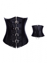 top quality black underbust leather corset m1983