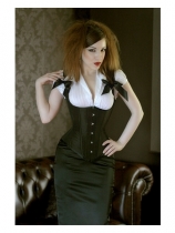 plus size sexy black satin corset m1689