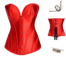 red satin steel corset m1901C