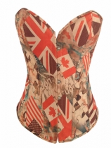 three countries flags pattern corsets m1265d
