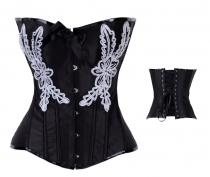Black Floral Embroidery Corset M1258