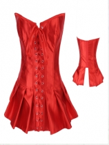 red satin bustier m1245e