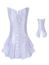 white tops satin corset m1245a