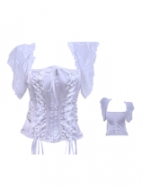 white corset with lace shoulder m1945A