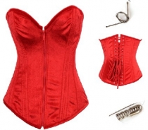 red satin corset with zipper front m1943A