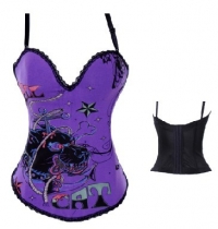 purple color sexy cotton straps corset m1936B