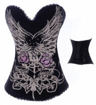 black cotton sexy corset m1857F