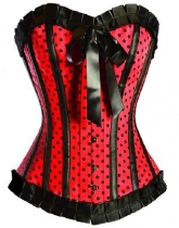 red polka dot lace corset m1802e