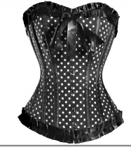 black polka dot lae corset m1802b