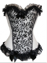 elegant white lace bundle of edge corset m1733B