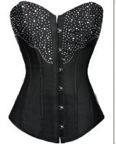 sexy black satin corset M1787