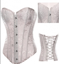 sexy white jacquard corset m1835a
