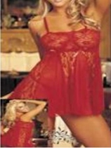 Babydoll with Red Lace Trim M3282A
