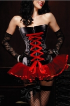 hot zipper front leather corset m1211E