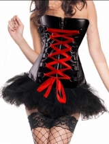 2013 new women adult black leather corset m1211A
