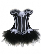 sexy satin corset with skirt m1700B