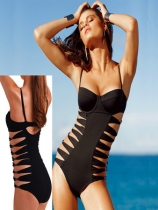 Summer Black One-piece Swimsuit M5404