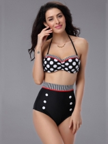 Polka Dot High-waisted Bikini M5311a