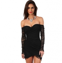 Sexy Black Lace Mini Dress M3897b